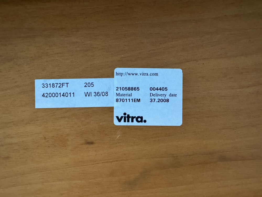 VITRA Eames Directiebureau design Charles and Ray Eames B210xD100xH72 - fineer / chrome y-poot - Afbeelding 10