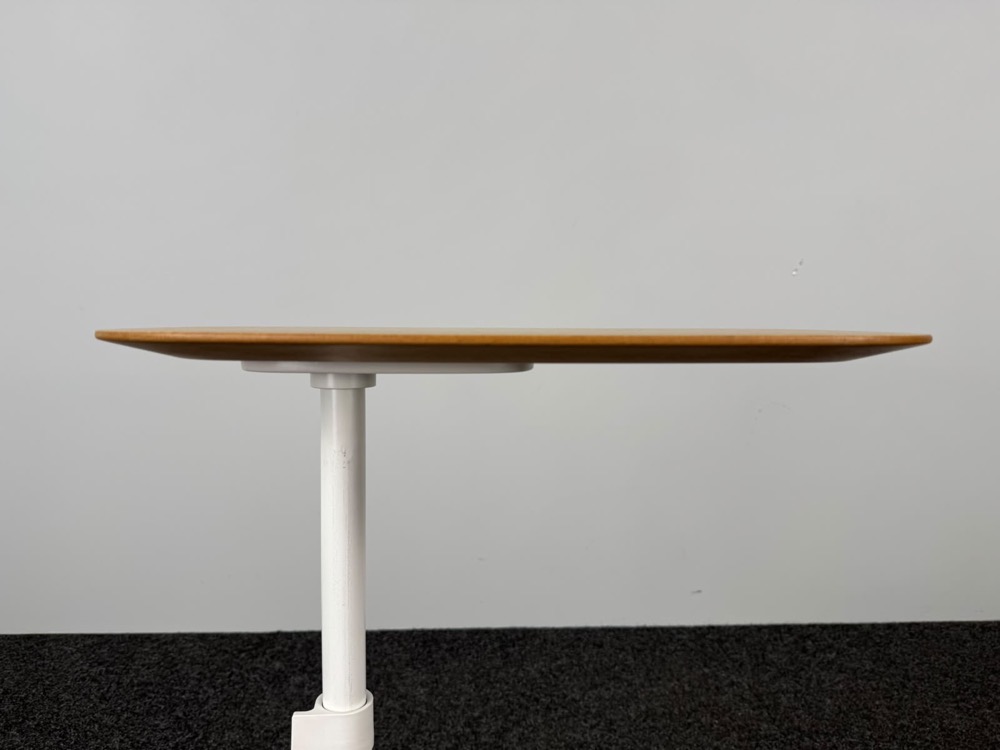 Table d’appoint B50xD37xH52-72 - mdf imitation bois / métal blanc plaque de base – Image 6