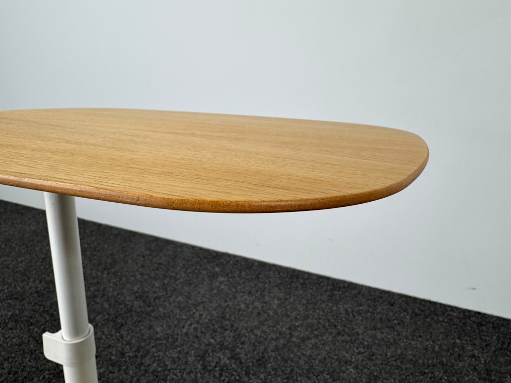 Table d’appoint B50xD37xH52-72 - mdf imitation bois / métal blanc plaque de base – Image 7