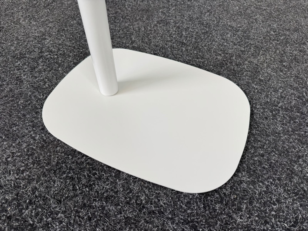 Table d’appoint B50xD37xH52-72 - mdf imitation bois / métal blanc plaque de base – Image 8