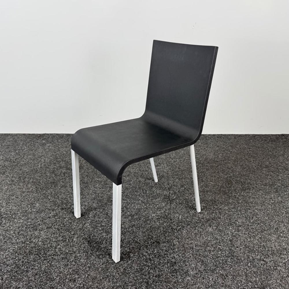 VITRA .03 Vergaderstoel design Maarten van Severen - antraciet kunststof / grijs metaal vierpoot - Afbeelding 2