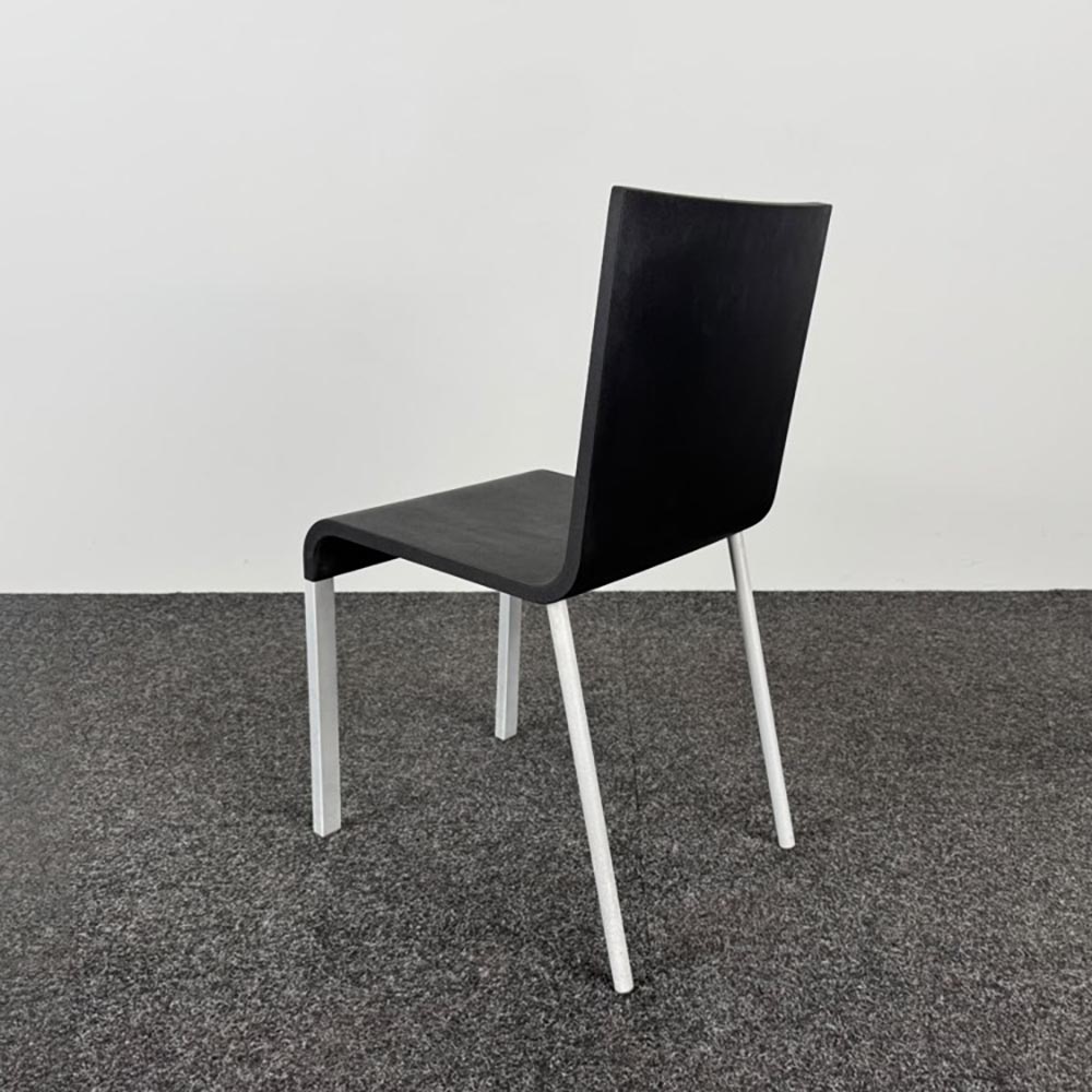 VITRA .03 Vergaderstoel design Maarten van Severen - antraciet kunststof / grijs metaal vierpoot - Afbeelding 4