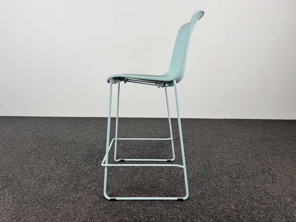 EUROPA 2 Barkruk - lichtblauw kunststof / blauw metaal sledepoot - Afbeelding 3