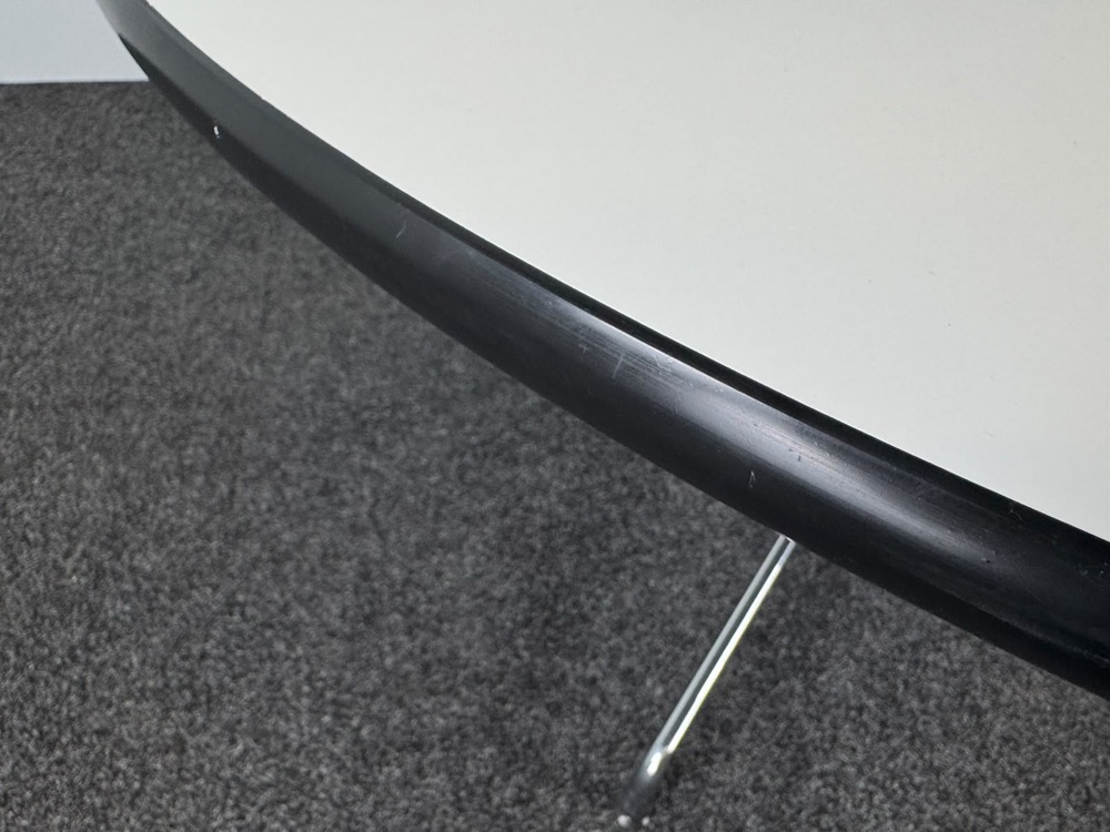 VITRA Eames Vergadertafel Rond design Charles and Ray Eames B130xD130xH72 - wit hpl / chrome sterpoot - Afbeelding 4