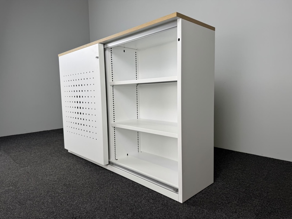 PAMI Halfh Schuifdeurkast H123xB180xD48 - wit metaal - Afbeelding 3