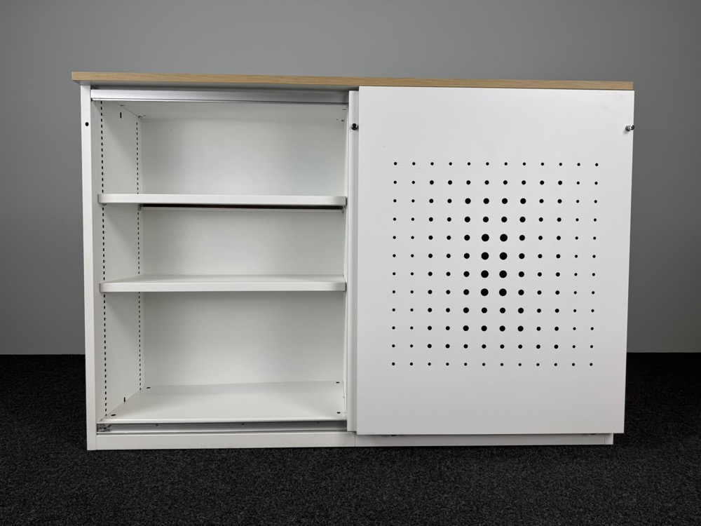 PAMI Halfh Schuifdeurkast H123xB180xD48 - wit metaal - Afbeelding 4