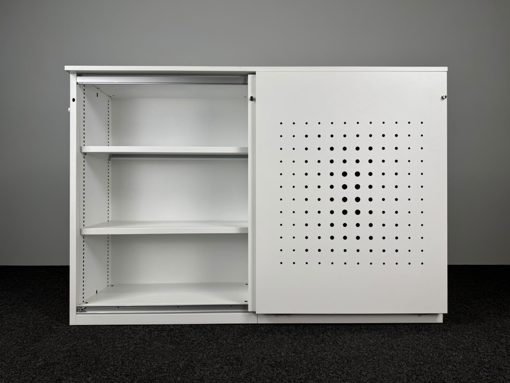 PAMI Halfh Schuifdeurkast H123xB180xD48 - wit metaal - Afbeelding 3