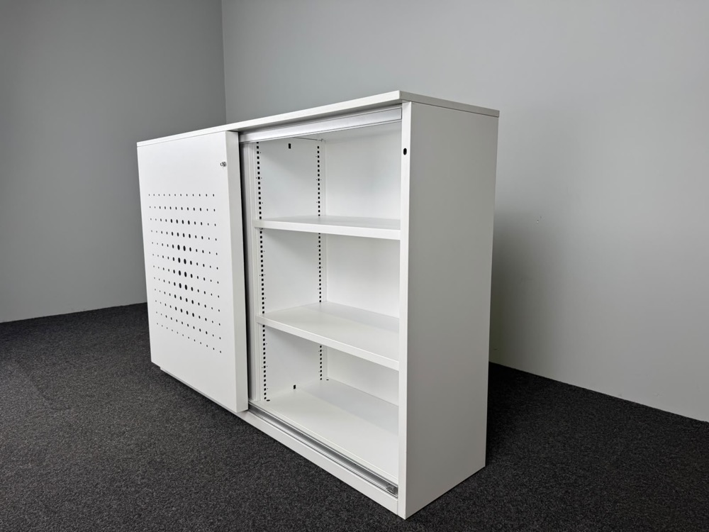 PAMI Halfh Schuifdeurkast H123xB180xD48 - wit metaal - Afbeelding 4