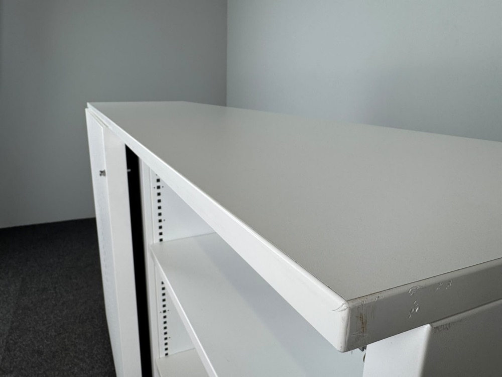 PAMI Halfh Schuifdeurkast H123xB180xD48 - wit metaal - Afbeelding 6