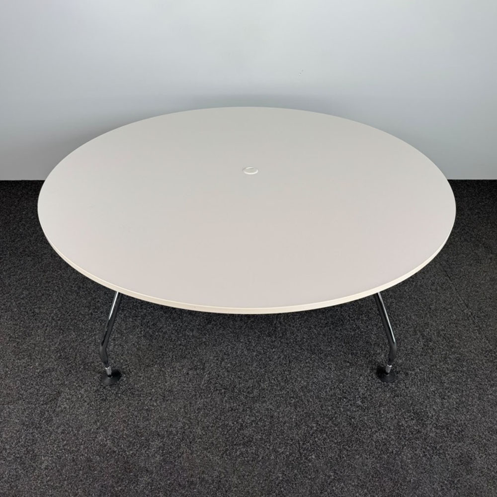 VITRA Ad Hoc Vergadertafel Rond design Antonio Citterio B180xD180xH72 - wit melamine / chrome vierpoot - Afbeelding 2