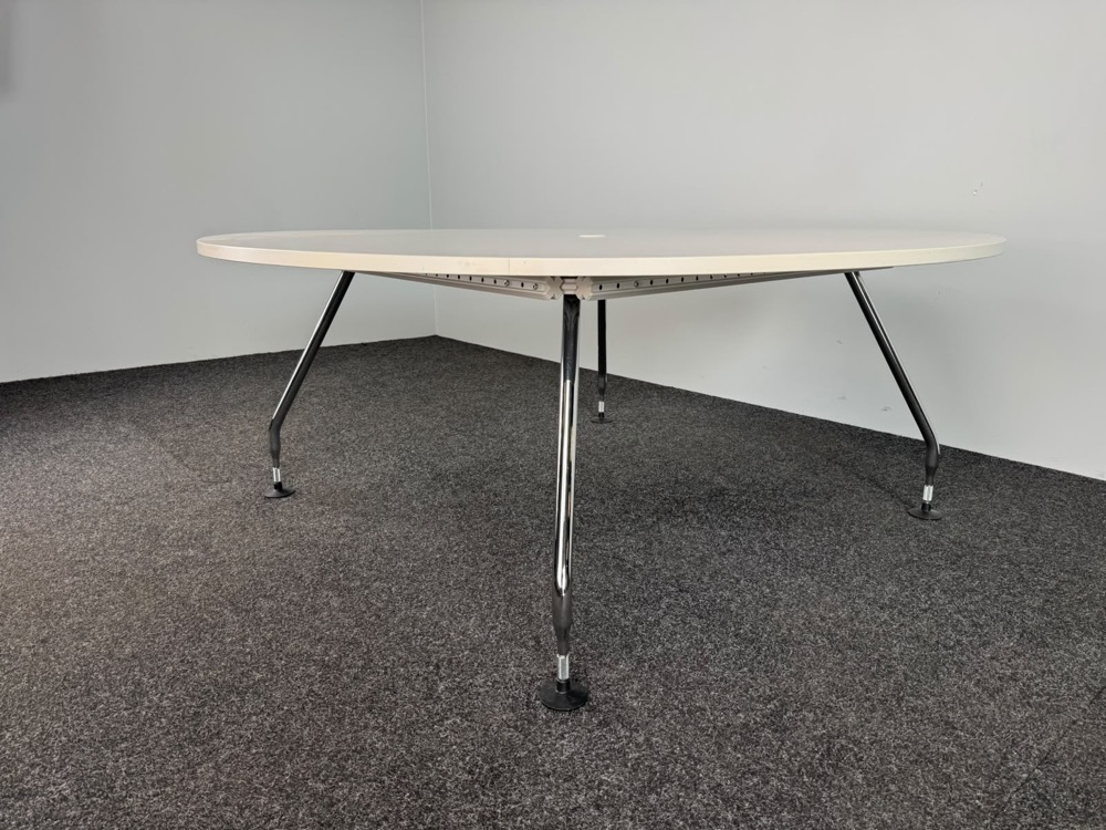 VITRA Ad Hoc Vergadertafel Rond design Antonio Citterio B180xD180xH72 - wit melamine / chrome vierpoot - Afbeelding 3