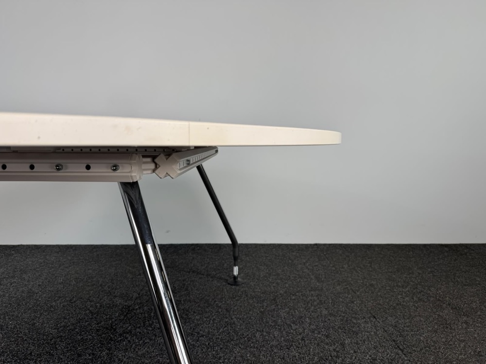 VITRA Ad Hoc Vergadertafel Rond design Antonio Citterio B180xD180xH72 - wit melamine / chrome vierpoot - Afbeelding 4