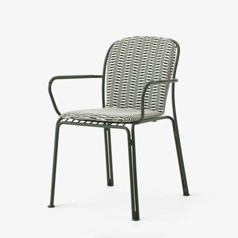 &TRADITION Thorvald lounge armchair SC101 stapelbaar - bronze green / metaal vierpoot