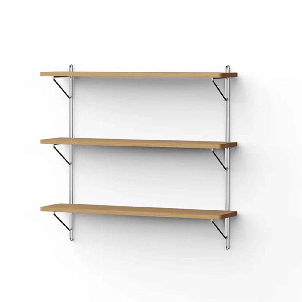 NINE Inline wall shelf Shelving - oak wood / metal