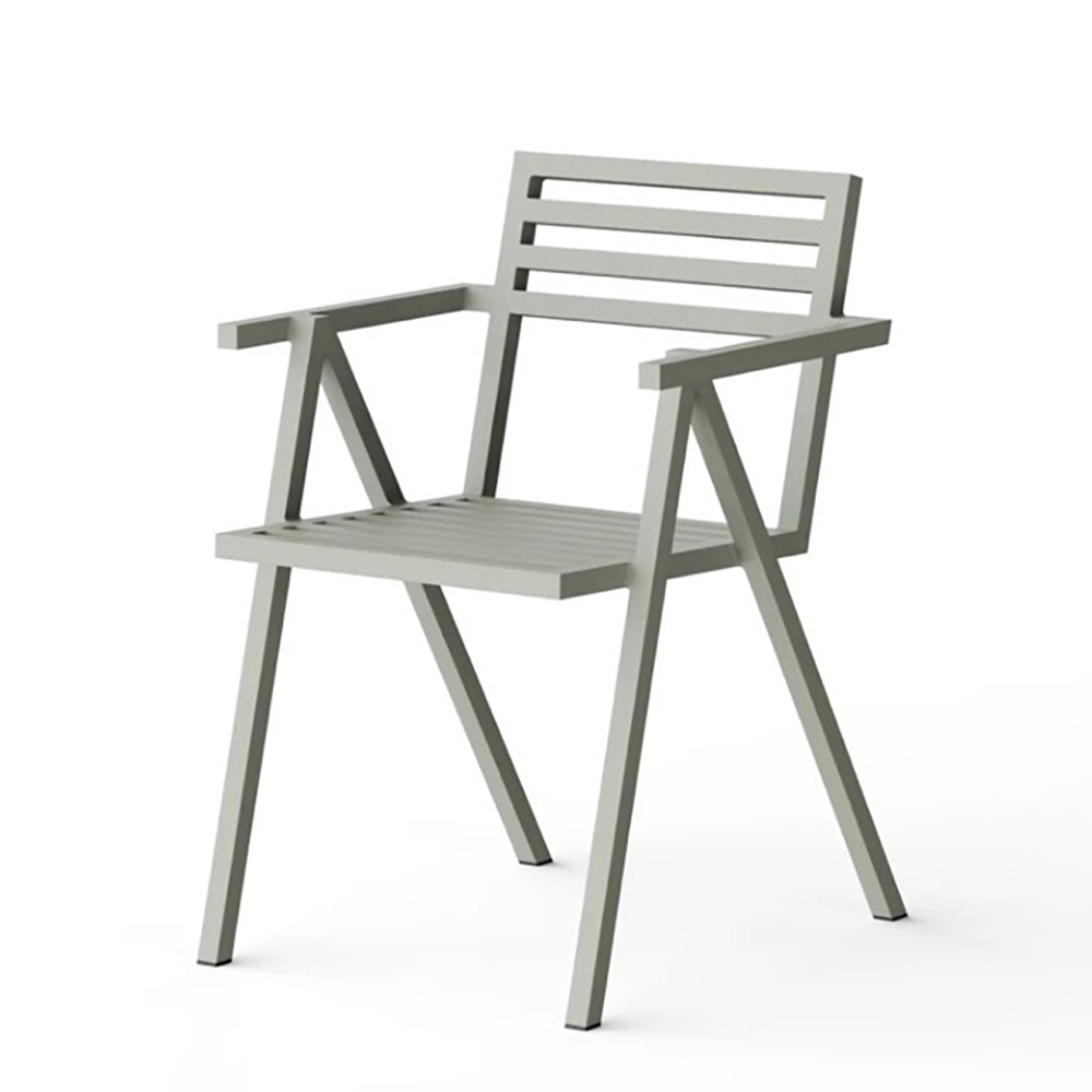 NINE 19 outdoors dining chair empilable - aluminium gris / aluminium