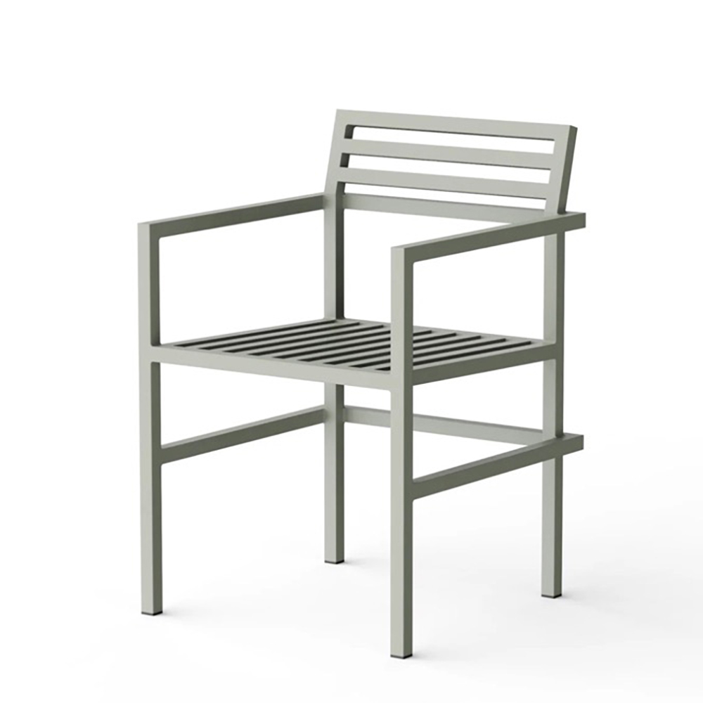 NINE 19 outdoors dining chair - aluminium gris / aluminium quatre pieds