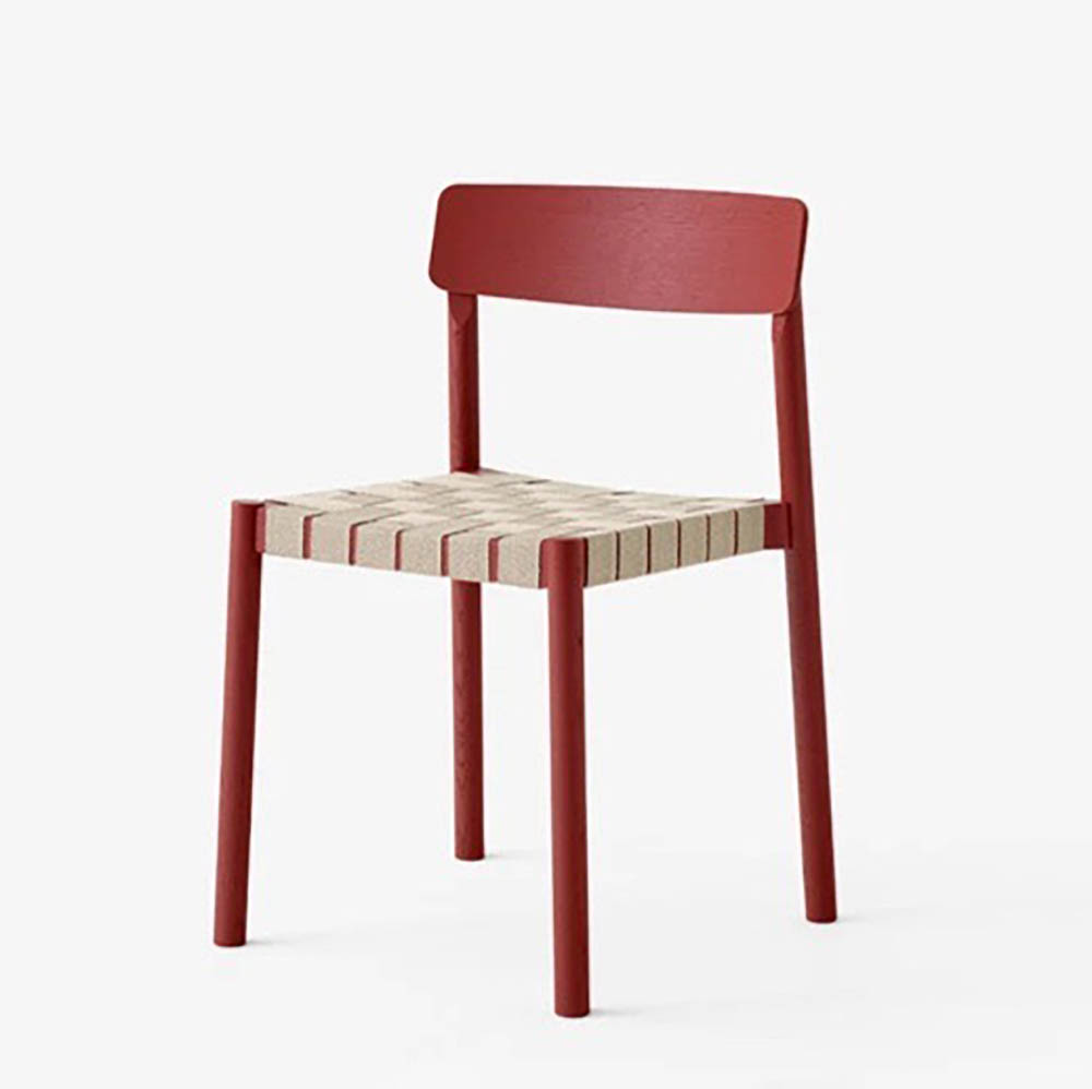 &TRADITION Betty chair TK1 - bordeauxrood hout / hout vierpoot