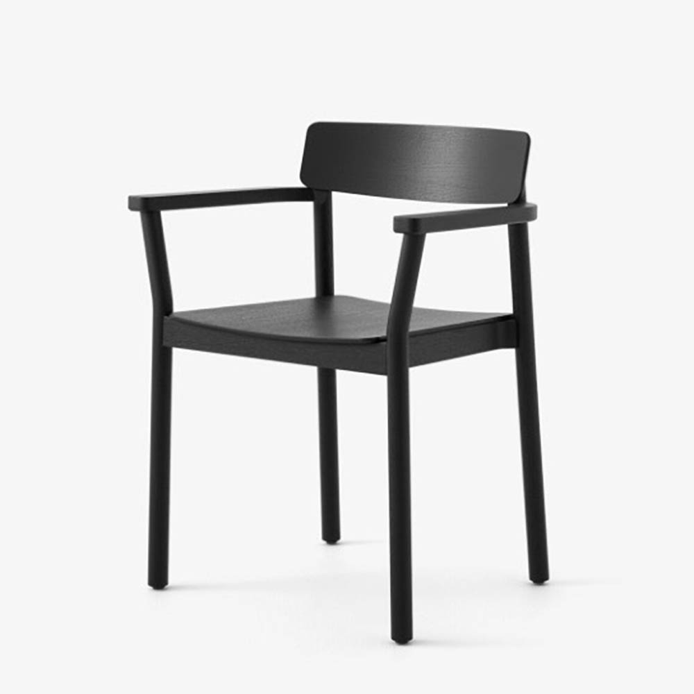 &TRADITION Betty Armchair TK10 - zwart hout / hout vierpoot