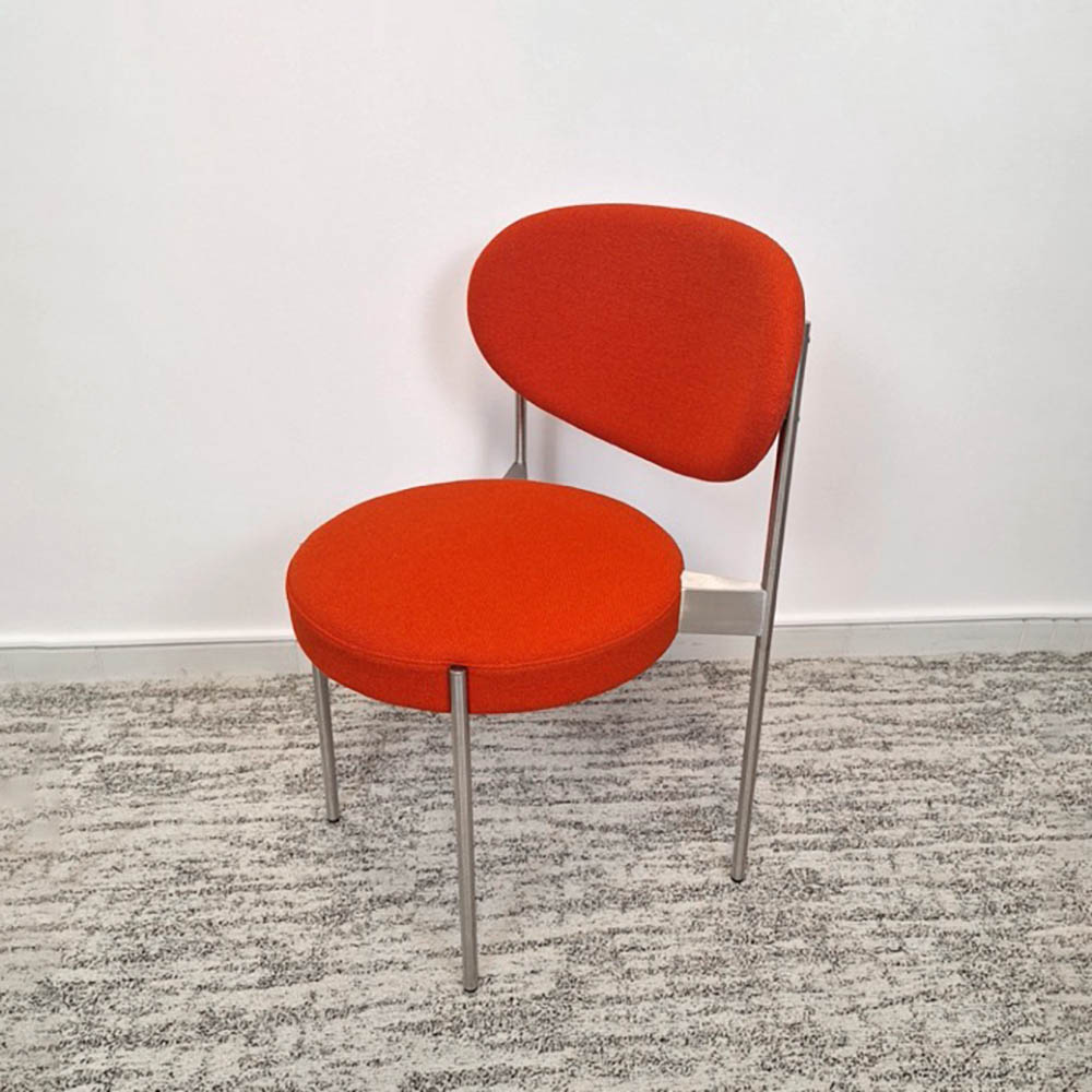 VERPAN Series 430 chair Ontvangststoel stapelbaar - donkeroranje stof / metaal vierpoot