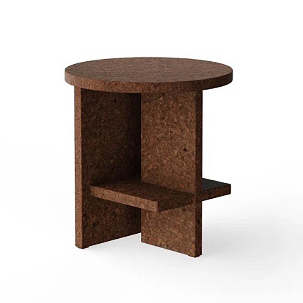 NINE Tee - Side Table Round Cork Smoked Table d’appoint B40xD40xH42.5 - liège fumé