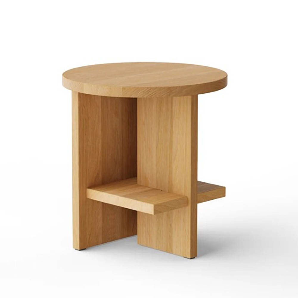 NINE Tee - Side Table Round Oak Natural Table d’appoint B40xD40xH42.5 - bois de chêne naturel