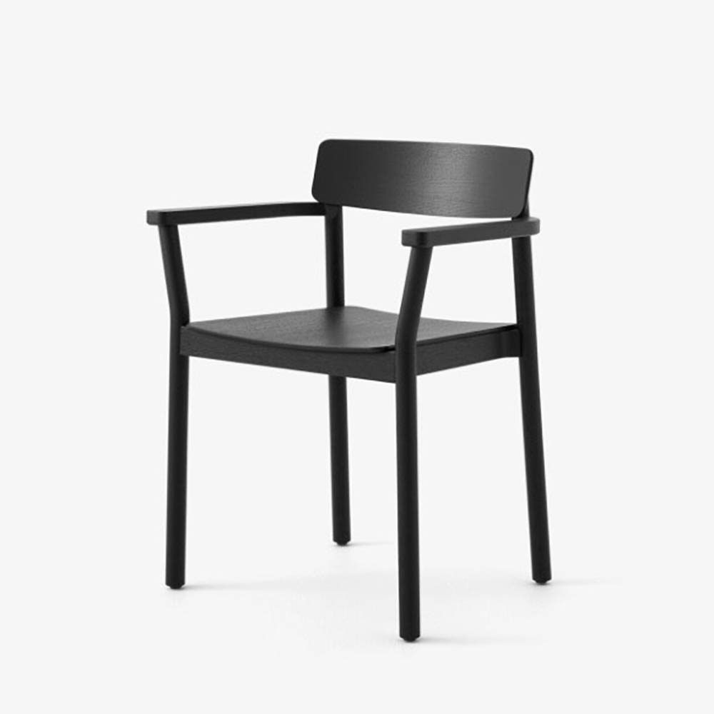 &TRADITION Betty Armchair TK10 - zwart gelakt essenhout / zwart eik vierpoot