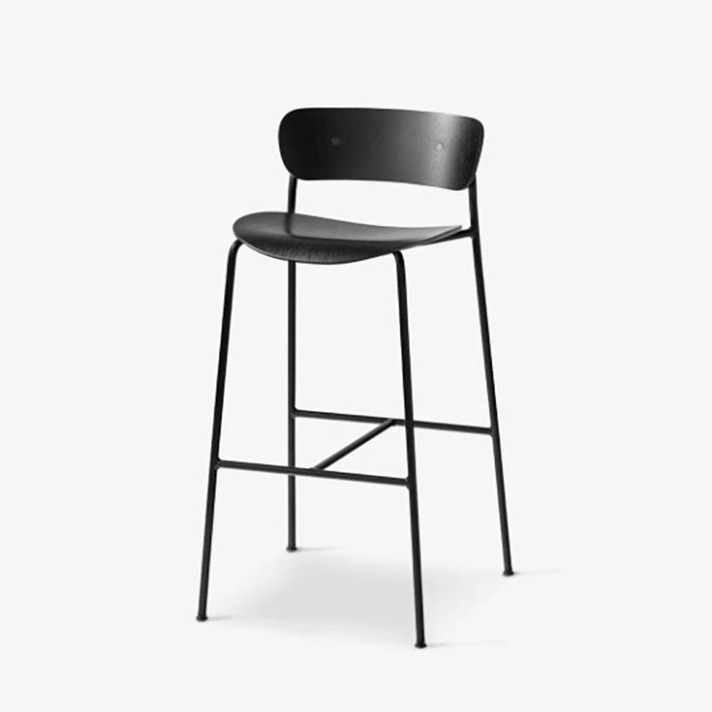 &TRADITION Pavilion Bar Chair AV9 - zwart eikenhout / zwart eik vierpoot