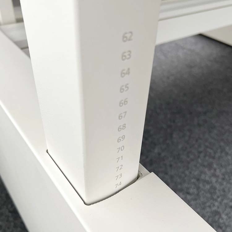 AHREND Four Duo Double Workbench B180xD170xH61-88 - white melamine / white metal wall-mounted base - Image 7