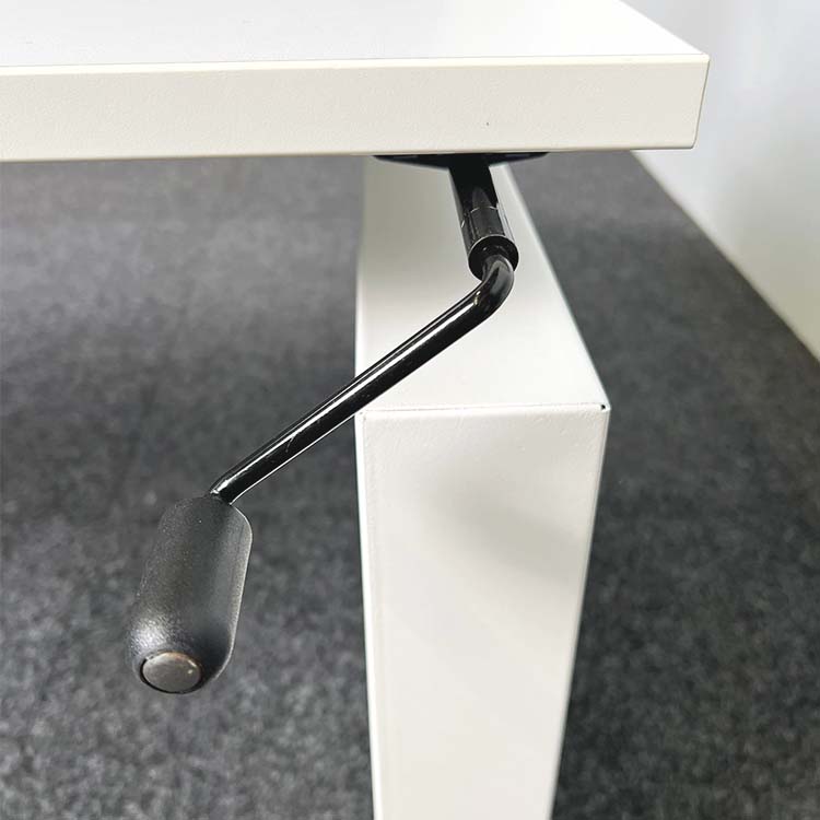 AHREND Four Duo Double Workbench B180xD170xH61-88 - white melamine / white metal wall-mounted base - Image 8
